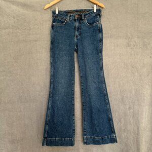 Wrangler Flared Bottom High Rise Trouser Dark Wash Denim 26 x 32